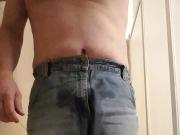 Pissing in jeans and panties