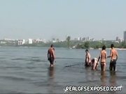Fishing with some nude Russian teens