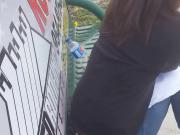 Ebony ass at bustop