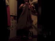 Skinny chick getting out of the shower ready to fuck