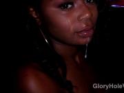 Young Ebony Sucks Gloryhole Cock