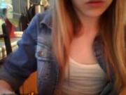 19 yo girl flash tits for my. Almost get caught.