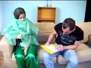 Beatiful Arabian chick getting fucked on the sofa