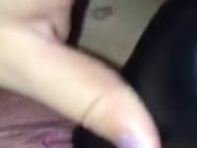 Tight pussy close up taking 8inch black dildo