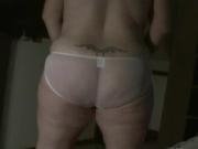 putting sheer white panties