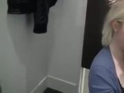 Hot Blonde Slut Blows In A Changing Room