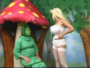 Sexy Alice with fat tits gets lost in wonderland and plays with a caterpiller