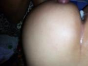 amateur couple doing anal with cum in her ass