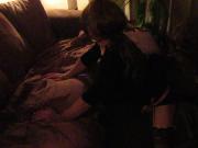 Crossdresser Laura gives it to her lover