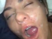 Fucking a slut and cumming on her face