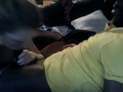 Blonde blows her friend's big black dick