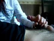 Handjob While Watching TV