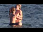 TWO TOPLESS LESBIANS AT A GREEK BEACH !!!