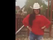 Belly Dancer Alla Kushnir as sexy Cowgirl