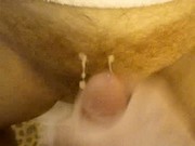 Cumming on wife's hairy pussy 2