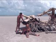 Brazilian beach threesome.