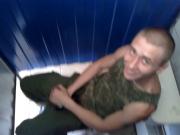 Russian soldier Semen jerking in toilet