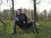 Hot german non-professional in Latex outdoor