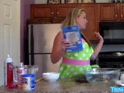 Blonde Trisha Uptown Celebrates Her BDay with Nude Cooking!