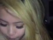 Amateur Blonde asian swallows all