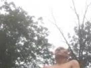 Faggot Slave Strips In The Woods and Jacks on Big Rock