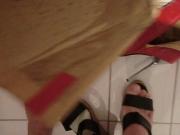 the red laceboots need pee and cum