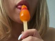 SAMANTHA EVANCE EATS A POPSICLE – VERY HOT