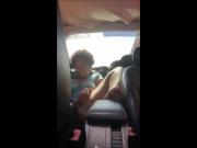 Ebony Chick Riding A Huge Dildo In Her Partner's Car