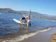 Paddle boarder in a thong