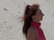 Dance With Red Shawl in White sand Quarry