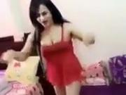 arab hot girl dancing with sexy red dress