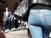 Two Girls in Blue and Black Jeans