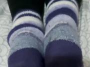 Cumming on wife's socks