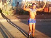 Zulu girl dancing and jiggling her soft tits