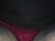 Denim, fishnets and silk outdoor strip