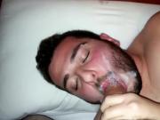 Bearded guy sucks big dick and got facial