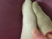 I cum on my socked feet