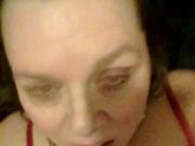 Hot brunette shows her pussy