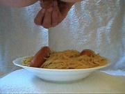 Me pee in pasta and sausage masturbate