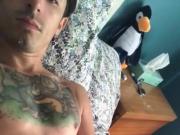 Tatted Hunk Cums Twice