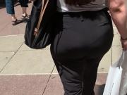 Beautiful PAWG in black pants VPL 1