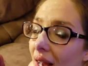Cumming on her face