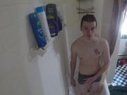 Lance Cage Taking a Shower and Cum for Entertainment