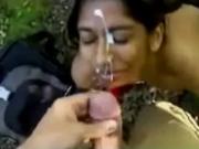 Indian girl taking an outdoor facial