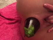 Teen Inserts an Eggplant