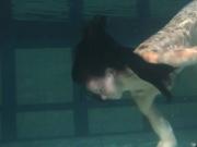 Polcharova stipping and enjoying underwater swimming