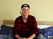 Thick twink cock ends up getting attention after interview