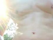 outdoor wank and self bukkake on my own ass