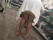 Ebony prego milf upskirt