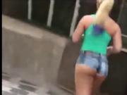 Slut Blonde Hot Ass In The Street